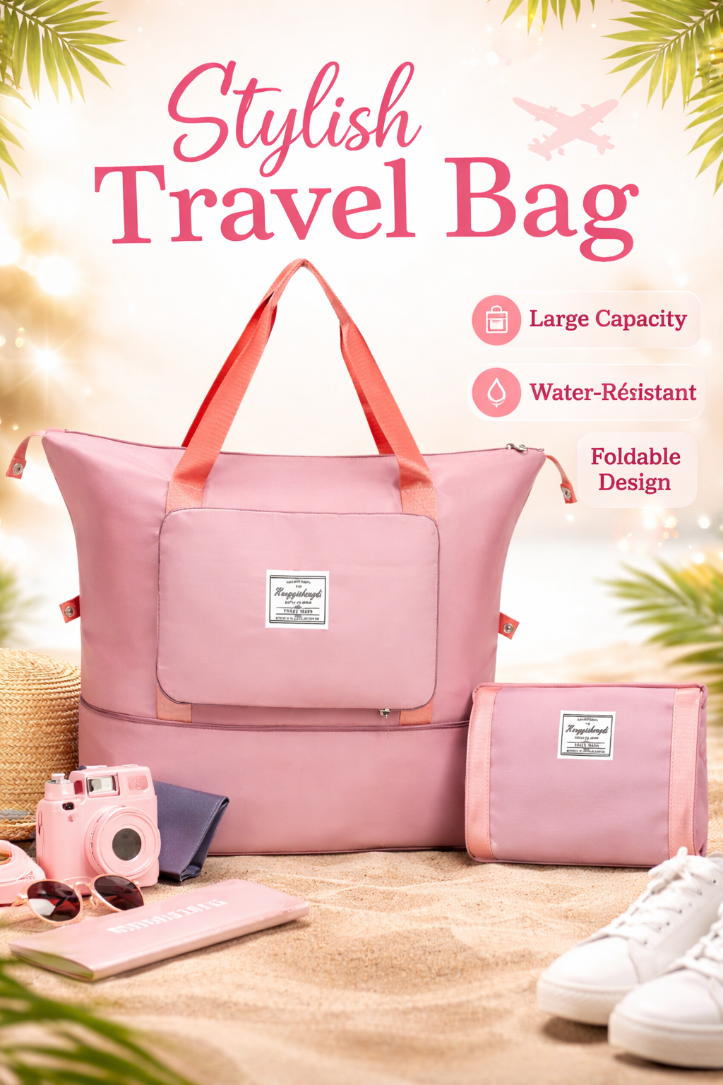 Stylish Foldable Travel Tote Bag(Premium Quality)
